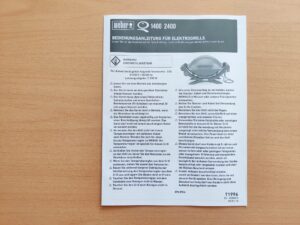 Weber Q 1400 Elektrogrill Bedienungsanleitung