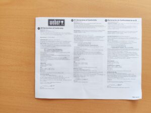 Weber Q 1400 Elektrogrill Konformitätserklärung