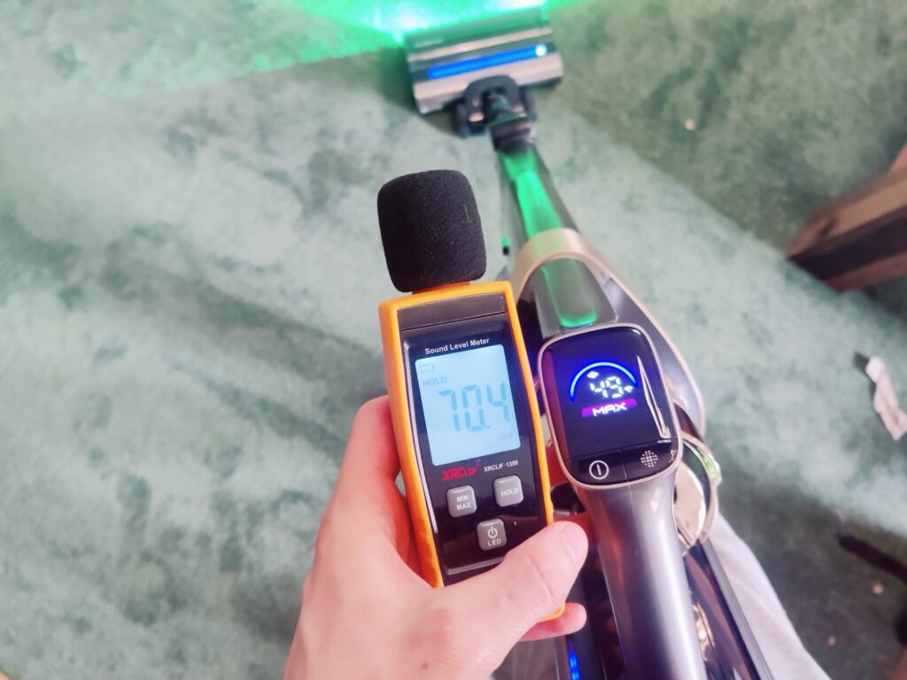 Tineco Pure ONE A90S Akku-Staubsauger Lautstärke auf höchster Stufe