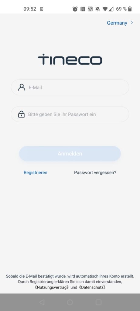 Tineco Pure ONE A90S Akku-Staubsauger App Registrierung