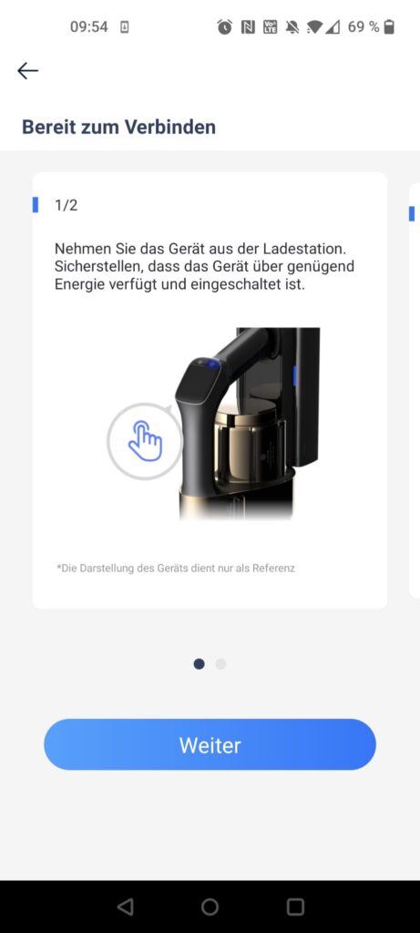Tineco Pure ONE A90S Akku-Staubsauger App Gerät hinzufügen