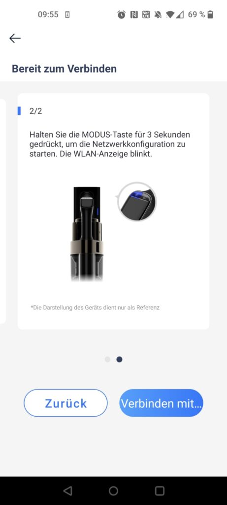 Tineco Pure ONE A90S Akku-Staubsauger App Kopplung