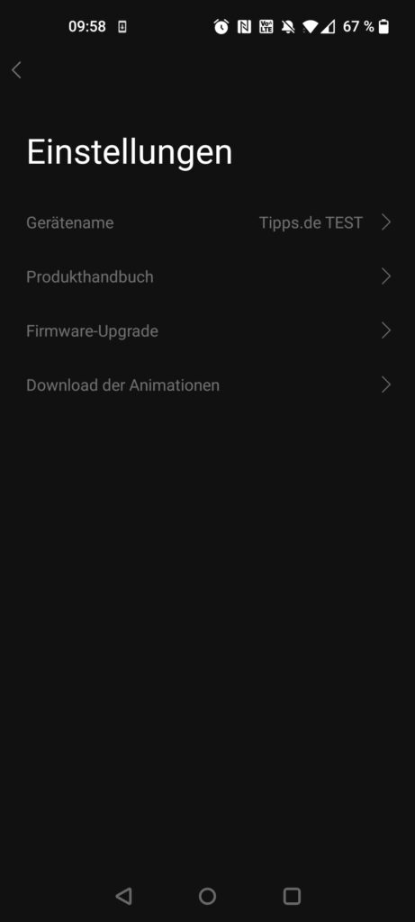 Tineco Pure ONE A90S Akku-Staubsauger App Einstellungen Gerät