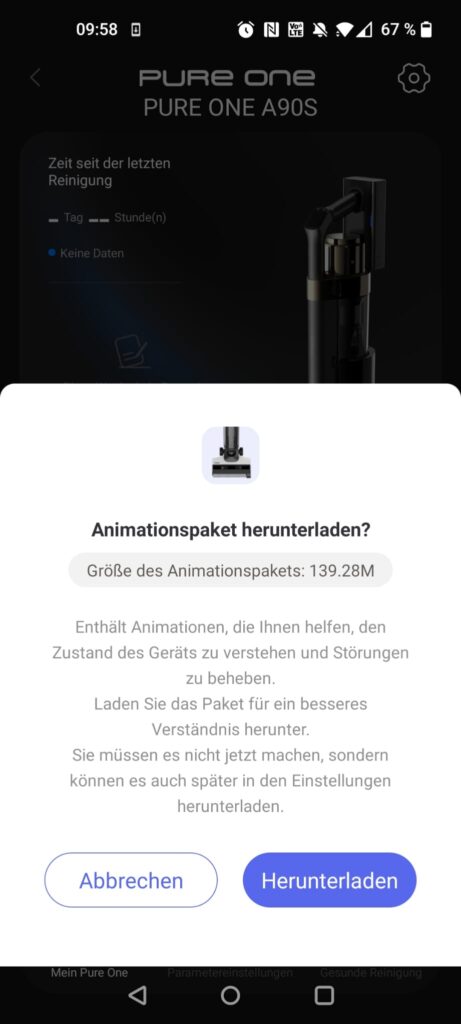 Tineco Pure ONE A90S Akku-Staubsauger App Animationspaket