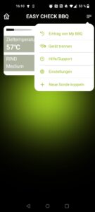 Outdoorchef Easy Check Single Grillthermometer App Optionen