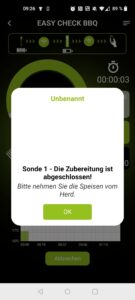 Outdoorchef Easy Check Single Grillthermometer App Benachrichtigung