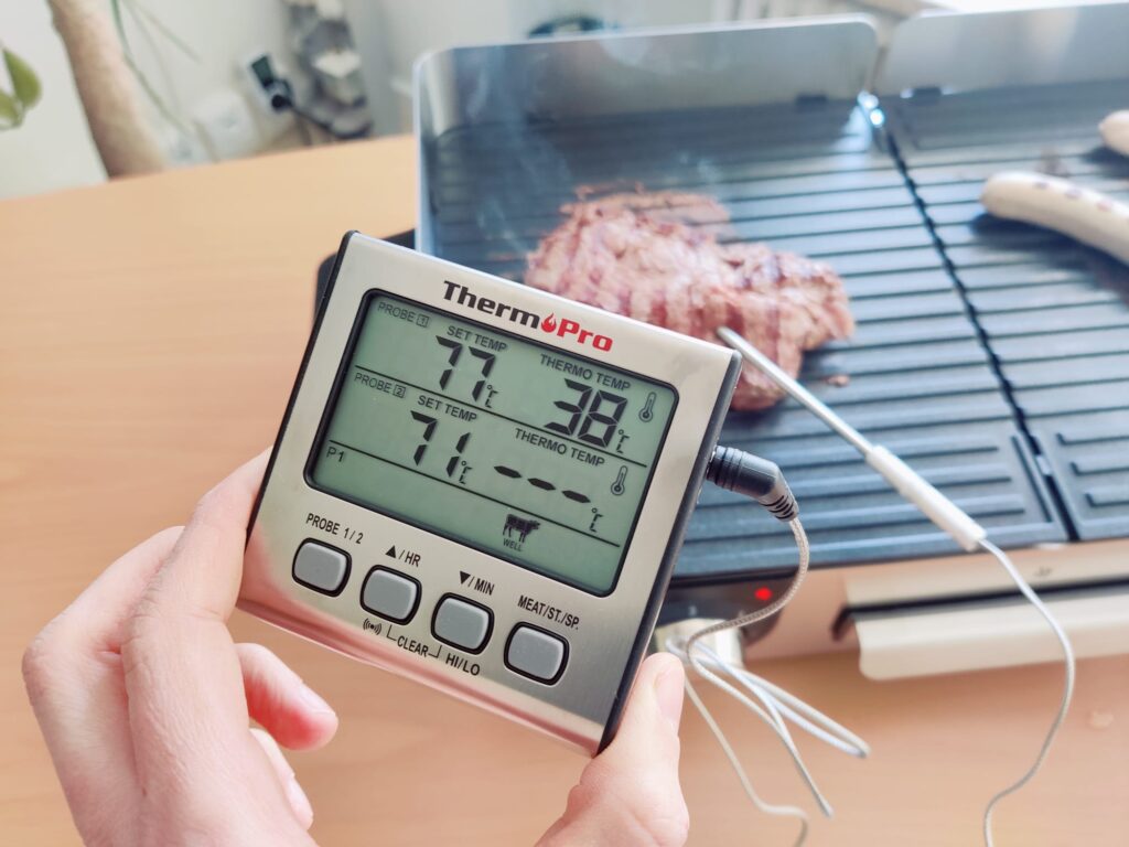 ThermoPro TP17 Grillthermometer Test nach 2 Minuten