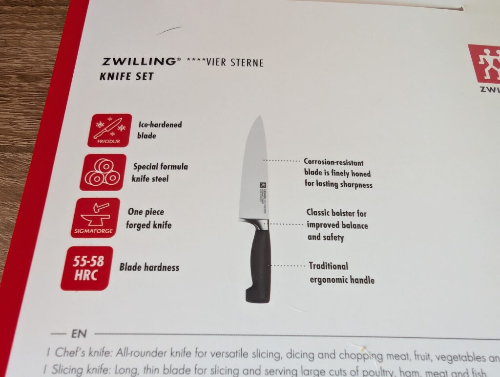 ZWILLING Vier Sterne Messerset Verpackung Detail