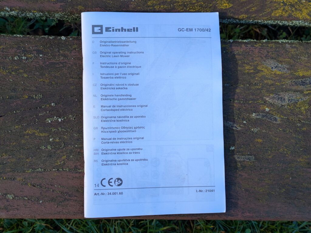 Anleitung des Einhell GC-EM 1742 Elektro-Rasenmähers