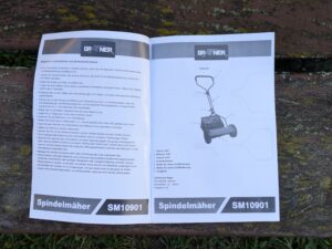 Anleitung des Grafner SM10901 Spindelmähers geöffnet