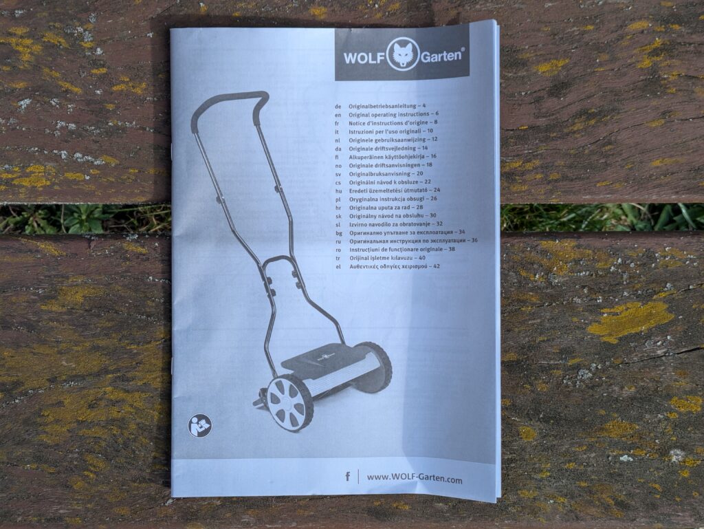 Anleitung des WOLF Garten TT300S Spindelmähers