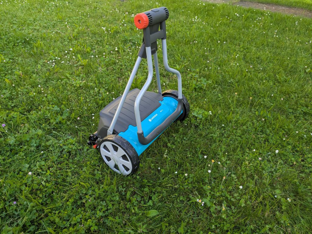 Gardena Comfort 400 C Spindelmäher zusammengeklappt