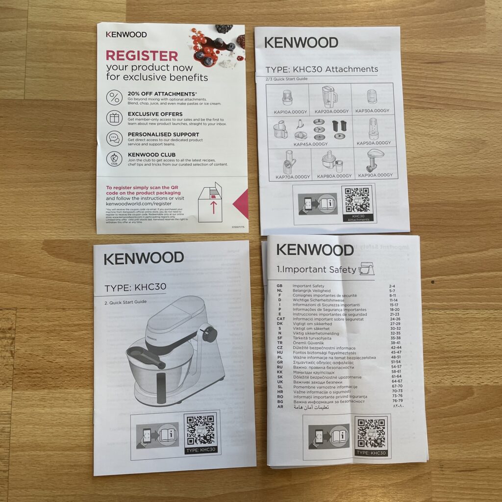 Kenwood Multi Tasker Küchenmaschine Anleitungen