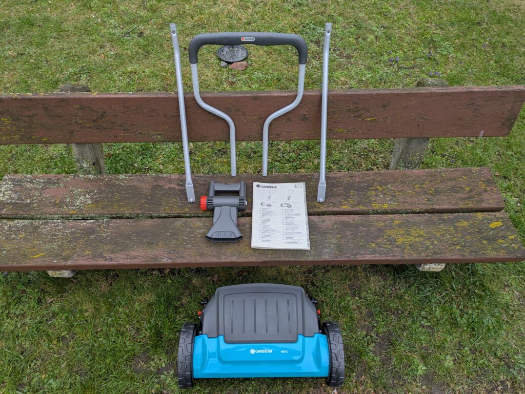 Lieferumfang des Gardena Comfort 400 C Spindelmähers (2)