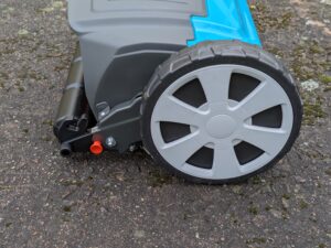 Rad des Gardena Comfort 400 C Spindelmähers