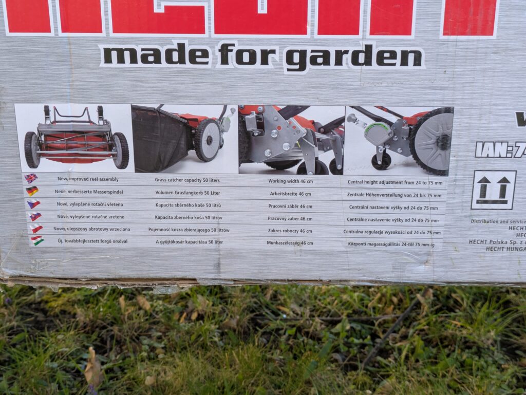 Spindelmäher HECHT 514 Spindelmäher Verpackung in der Nahansicht