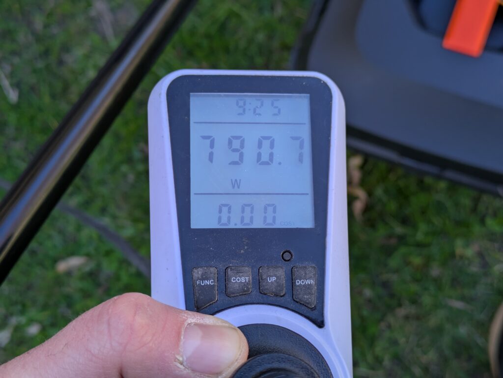 Stromverbrauch des FUXTEC FX-RME33 Elektro-Rasenmähers