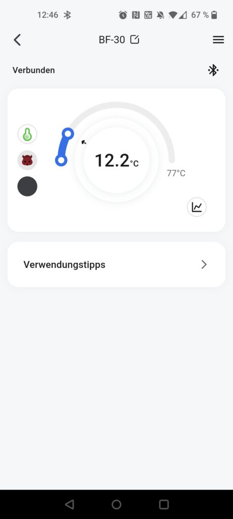 BFOUR BF-30 Pro Grillthermometer App zu Testbeginn