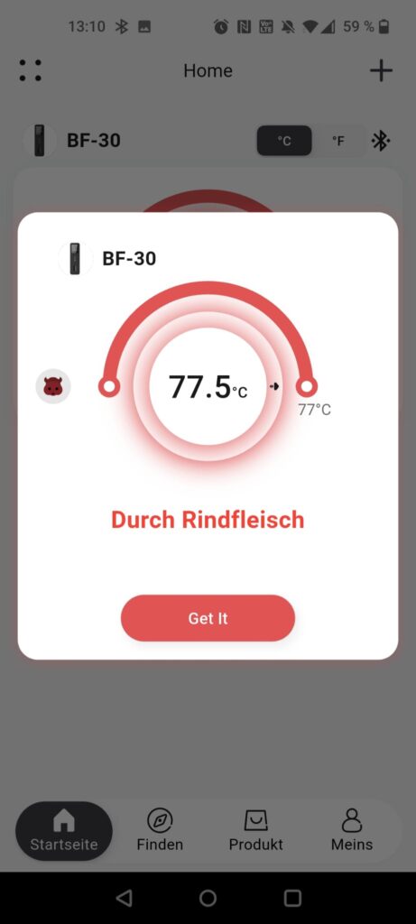 BFOUR BF-30 Pro Grillthermometer App Temperaturwarnung