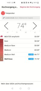 Meater Pro Grillthermometer App Preset für Praxistest