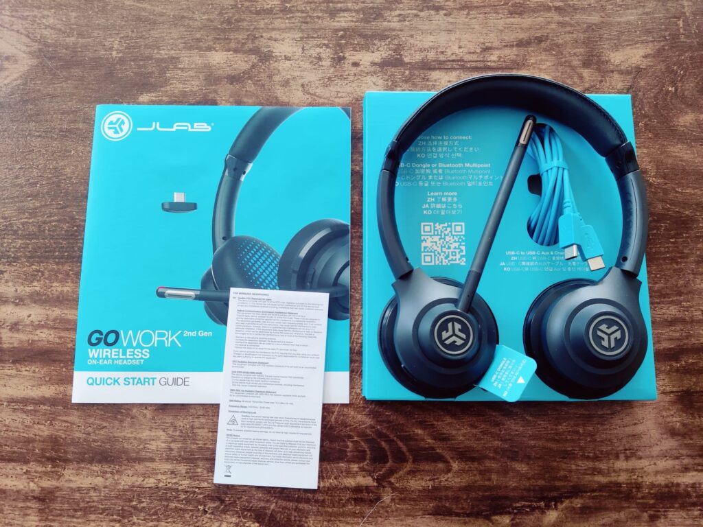 JLab Go Work 2nd Gen Headset mit Zubehör