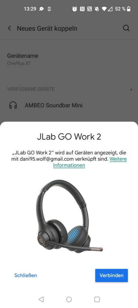 JLab Go Work 2nd Gen Headset Kopplung via Bluetooth