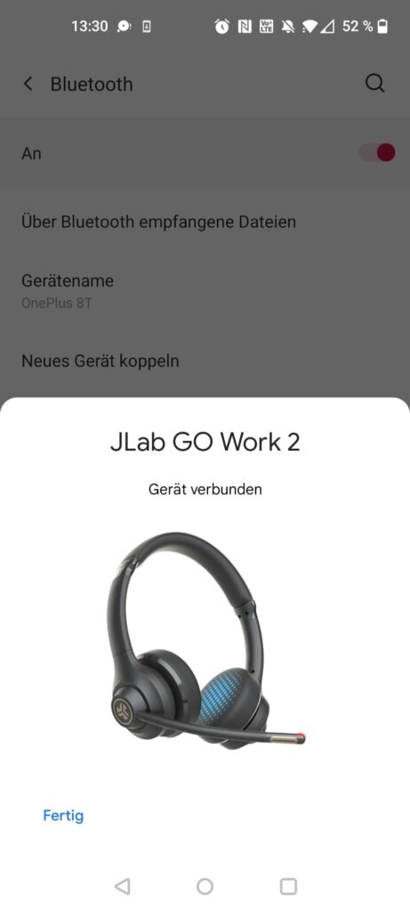 JLab Go Work 2nd Gen Headset Kopplung erfolgreich