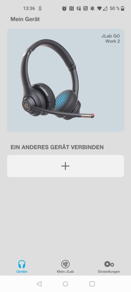 JLab Go Work 2nd Gen Headset App Gerät gekoppelt