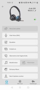 JLab Go Work 2nd Gen Headset App Startseite