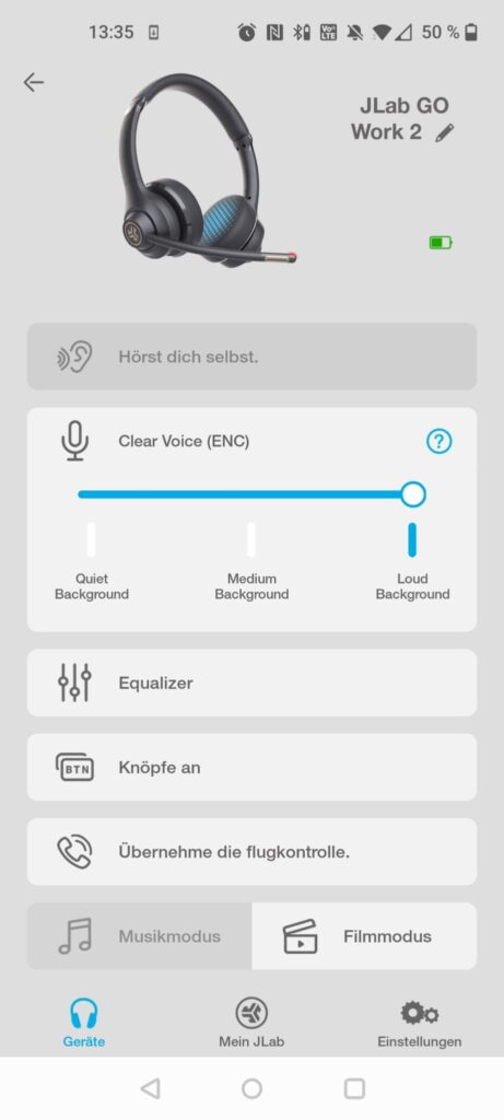 JLab Go Work 2nd Gen Headset App Clear Voice