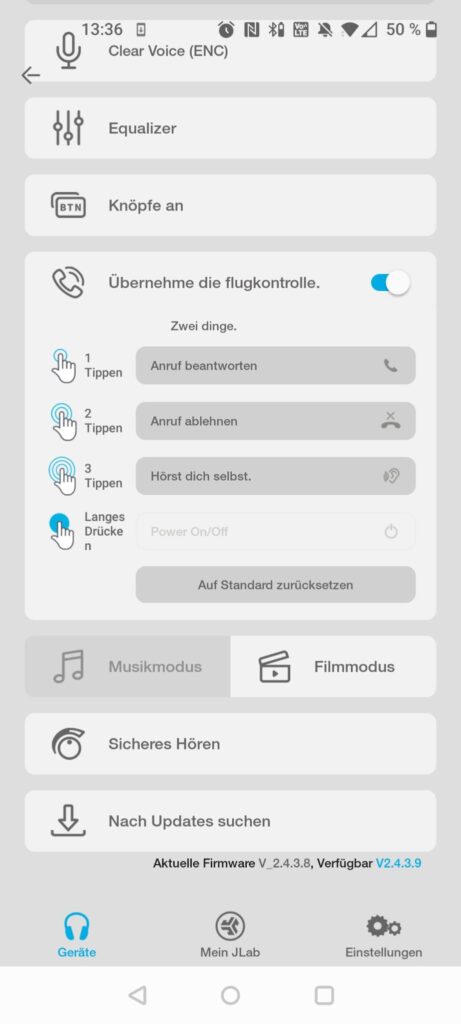 JLab Go Work 2nd Gen Headset App Anrufkontrolle