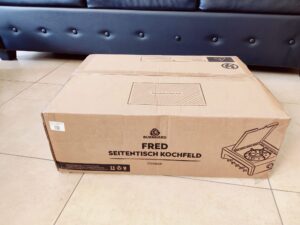 BURNHARD Big FRED Deluxe Series 4 Gasgrill Kochfeld Verpackung