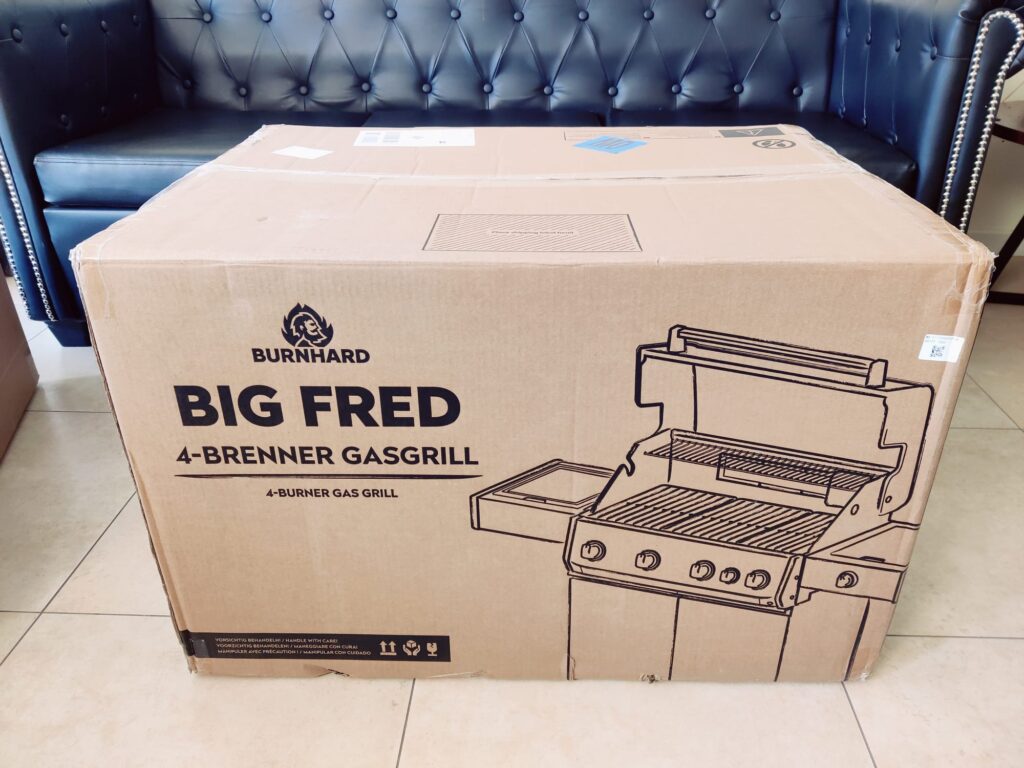BURNHARD Big FRED Deluxe Series 4 Gasgrill Verpackung