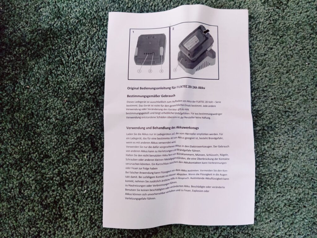 FUXTEC FX-E2LBS Laubsauger Akku Bedienungsanleitung