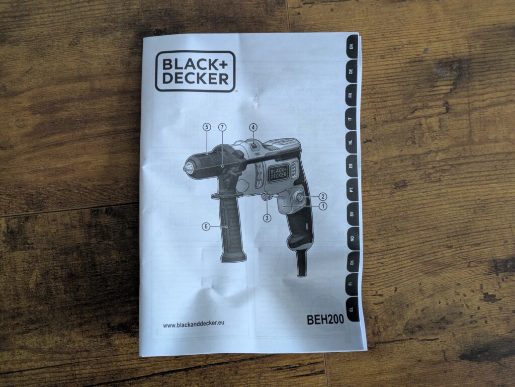 Anleitung der BLACK+DECKER BEH200K-QS Schlagbohrmaschine