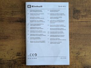Anleitung der Einhell TE-ID 18 Li-Solo Schlagbohrmaschine