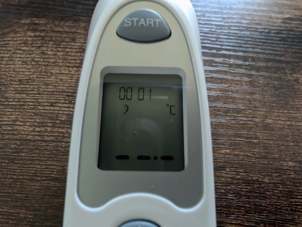 Beurer FT 58 Ohrthermometer Display eingeschaltet 2