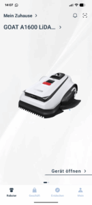 ECOVACS Goat A1600 LiDAR PRO Mähroboter App
