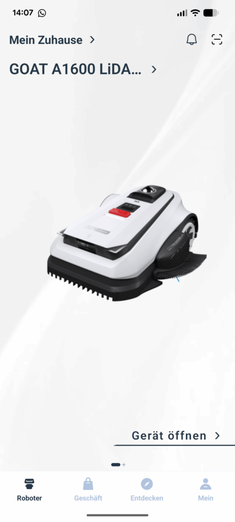 ECOVACS Goat A1600 LiDAR PRO Mähroboter App