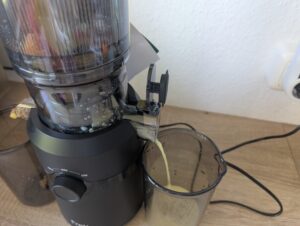 Fretta-Slow-Juicer Apfelsaft Auslauf