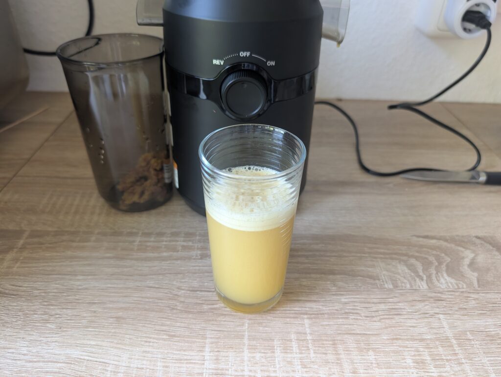Fretta-Slow-Juicer Apfelsaft im Glas