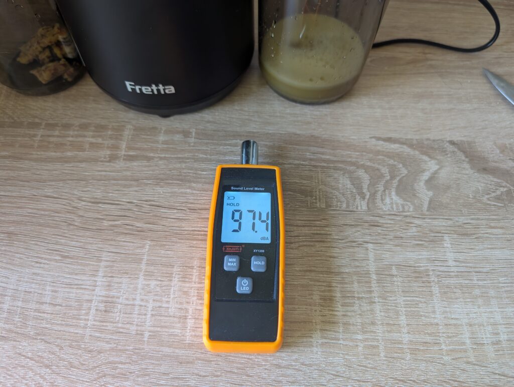 Fretta-Slow-Juicer Betriebslautstärke