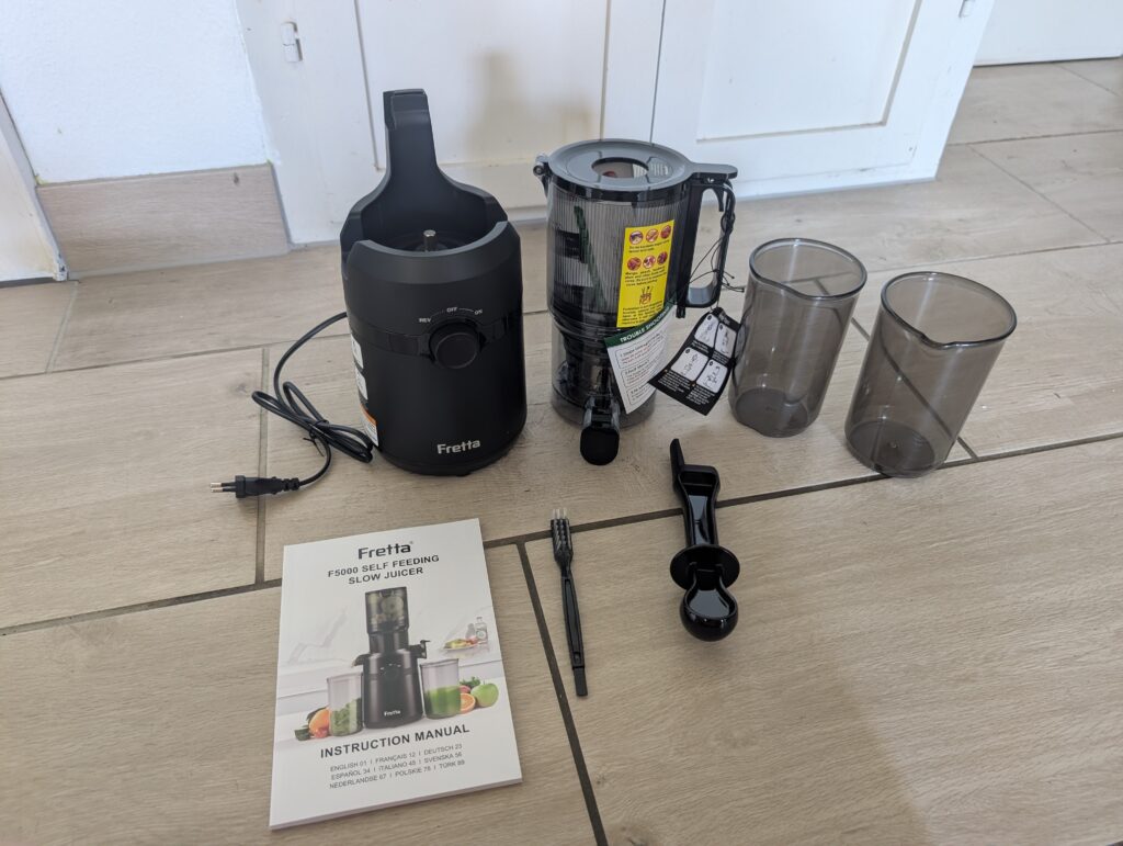Fretta-Slow-Juicer Lieferumfang