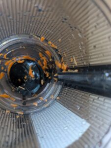 Fretta-Slow-Juicer nach dem Entsaften der Möhren 1
