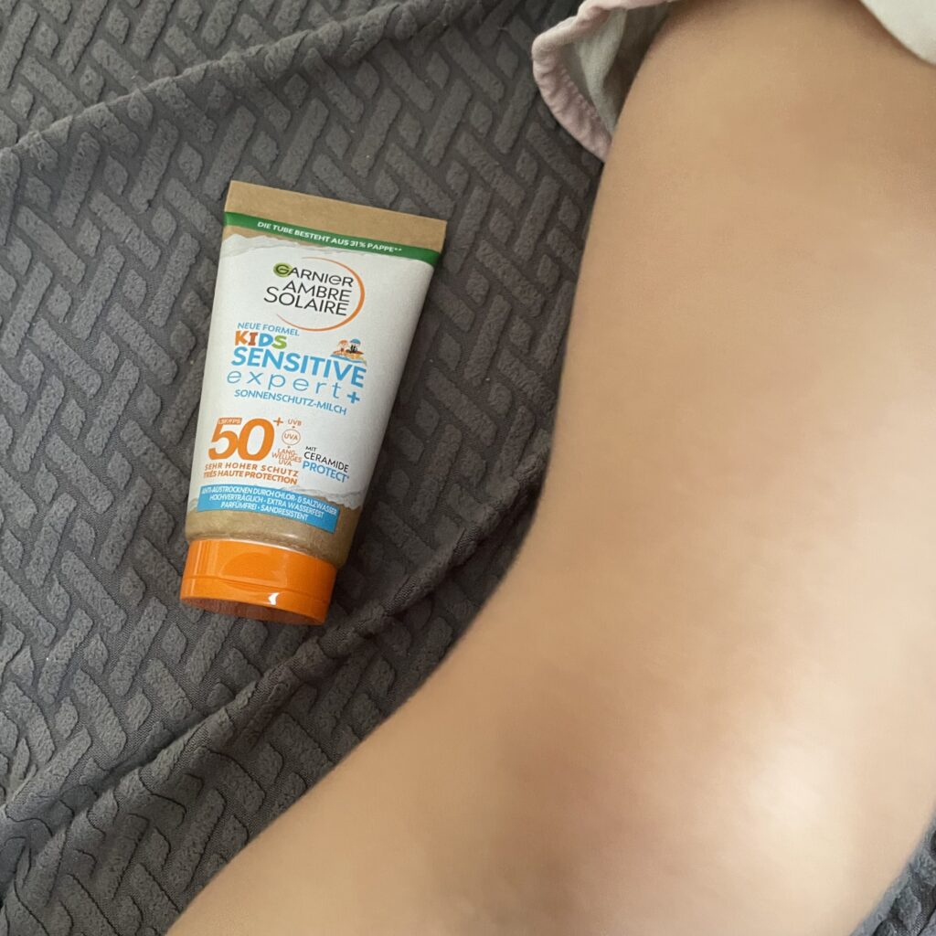 Garnier Ambre Solaire Kids Sensitive expert+ nach wenigen Minuten