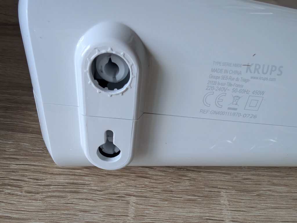 Krups 3 Mix 4000 Handmixer Aufnahme für die Rührwerkzeuge