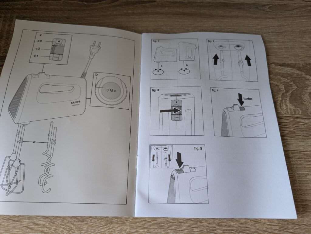 Krups 3 Mix 4000 Handmixer Ausschnitt Bedienungsanleitung