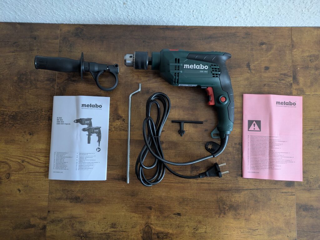 Metabo SBE 650 Schlagbohrmaschine Lieferumfang