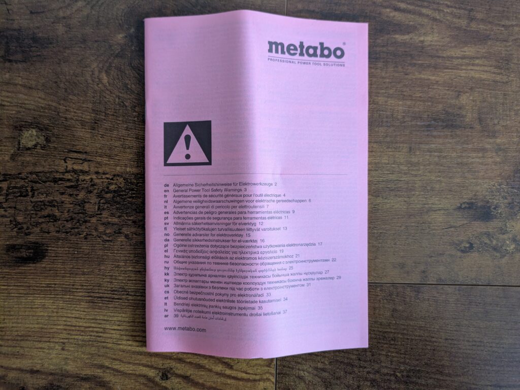 Metabo SBE 650 Schlagbohrmaschine Sicherheitshinweise