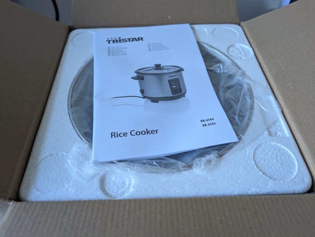 Tristar RK-6145 Reiskocher Verpackung geöffnet